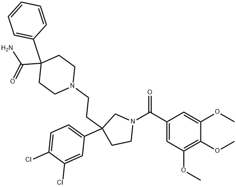 3-(3,4-DICHLOROPHENYL)-1-(3,4,5-TRIMETHOXYBENZOYL)-3-[(3-ACETAMIDO-4-PHENYLPIPERAZIN-1-YL)ETHYL]-PYRROLIDINE Structure