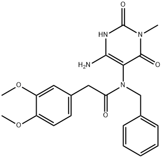 Benzeneacetamide,  N-(4-amino-1,2,3,6-tetrahydro-1-methyl-2,6-dioxo-5-pyrimidinyl)-3,4-dimethoxy-N-(phenylmethyl)- Structure