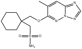 [1-[(4-methyl-1,2,7,9-tetrazabicyclo[4.3.0]nona-2,4,6,8-tetraen-3-yl)o xymethyl]cyclohexyl]methanesulfonamide 구조식 이미지