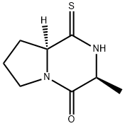 Pyrrolo[1,2-a]pyrazin-4(1H)-one, hexahydro-3-methyl-1-thioxo-, (3S-trans)- (9CI) Structure