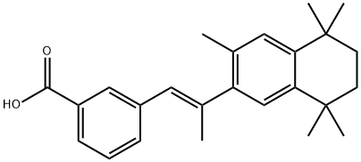 (E)-3-(2-(5,6,7,8-Tetrahydro-3,5,5,8,8-pentamethyl-2-naphthyl)propen-1 -yl)benzoic acid Structure