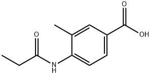 Benzoic acid, 3-methyl-4-[(1-oxopropyl)amino]- (9CI) Structure