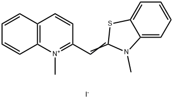 1-methyl-2-[(3-methyl-3H-benzothiazol-2-ylidene)methyl]quinolinium iodide Structure