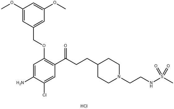 1-[4-AMINO-5-CHLORO-2-(3,5-DIMETHOXYPHENYL)METHYLOXY]-3-[[1-[2-METHYLSULPHONYLAMINO]ETHYL]PIPERIDIN-4-YL]PROPAN-1-ONE HYDROCHLORIDE Structure