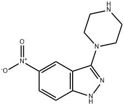 5-니트로-3-(피페라진-1-일)-1H-인다졸 구조식 이미지