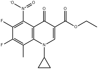 ethyl 1-cyclopropyl-6,7-difluoro-8-methyl-5-nitro4-oxo-1,4-dihydroquinoline-3-ca  구조식 이미지