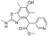 4-Benzothiazoleacetic  acid,  6-hydroxy-5,7-dimethyl-2-(methylamino)--alpha--3-pyridinyl-,  methyl  ester Structure