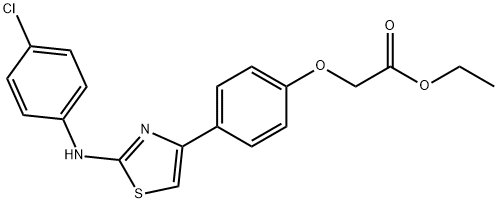 ethyl 2-[4-[2-[(4-chlorophenyl)amino]-1,3-thiazol-4-yl]phenoxy]acetate Structure