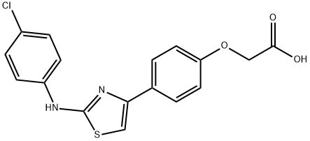 2-[4-[2-[(4-chlorophenyl)amino]-1,3-thiazol-4-yl]phenoxy]acetic acid Structure