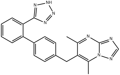 2,4-dimethyl-3-[[4-[2-(2H-tetrazol-5-yl)phenyl]phenyl]methyl]-1,5,7,9- tetrazabicyclo[4.3.0]nona-2,4,6,8-tetraene Structure