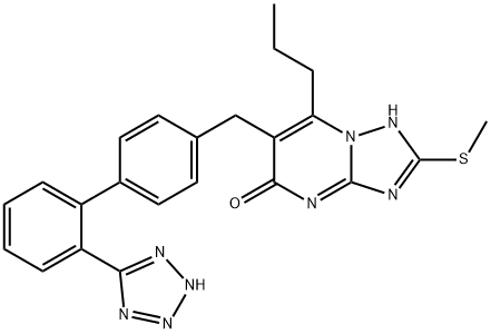 8-methylsulfanyl-2-propyl-3-[[4-[2-(2H-tetrazol-5-yl)phenyl]phenyl]met hyl]-1,5,7,9-tetrazabicyclo[4.3.0]nona-2,5,7-trien-4-one Structure