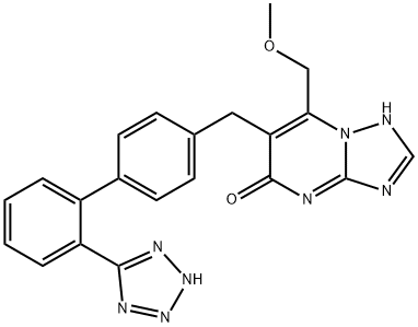 2-(methoxymethyl)-3-[[4-[2-(2H-tetrazol-5-yl)phenyl]phenyl]methyl]-1,5 ,7,9-tetrazabicyclo[4.3.0]nona-2,5,7-trien-4-one 구조식 이미지