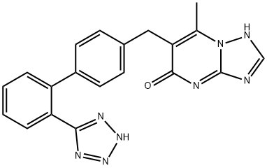 2-methyl-3-[[4-[2-(2H-tetrazol-5-yl)phenyl]phenyl]methyl]-1,5,7,9-tetr azabicyclo[4.3.0]nona-2,5,7-trien-4-one Structure