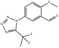 2-METHOXY-5-(5-TRIFLUOROMETHYL-TETRAZOL-1-YL)-BENZALDEHYDE 구조식 이미지