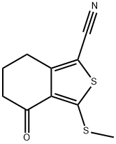 3-(METHYLTHIO)-4-OXO-4,5,6,7-TETRAHYDRO-2-BENZOTHIOPHENE-1-CARBONITRILE 구조식 이미지