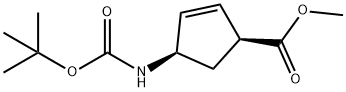 4-[[(1,1-DIMETHYLETHOXY)CARBONYL]AMINO]-2-CYCLOPENTENE-1-CARBOXYLIC ACID METHYL ESTER 구조식 이미지