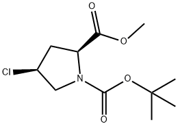 (2S,4S)-1-tert-butyl 2-methyl 4-chloropyrrolidine-1,2-dicarboxylate 구조식 이미지