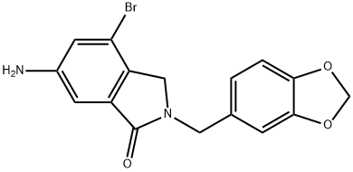 1H-Isoindol-1-one, 6-aMino-2-(1,3-benzodioxol-5-ylMethyl)-4-broMo-2,3-dihydro- 구조식 이미지