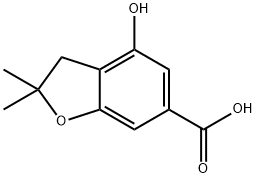 6-BENZOFURANCARBOXYLIC ACID, 2,3-DIHYDRO-4-HYDROXY-2,2-DIMETHYL- Structure