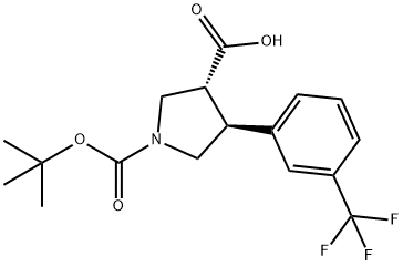 BOC-(TRANS)-4-(3-TRIFLUOROMETHYL-PHENYL)-PYRROLIDINE-3-CARBOXYLIC ACID 구조식 이미지