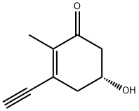 2-Cyclohexen-1-one, 3-ethynyl-5-hydroxy-2-methyl-, (R)- (9CI) Structure