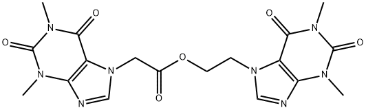 7H-Purine-7-acetic acid, 1,2,3,6-tetrahydro-1,3-dimethyl-2,6-dioxo-, 2 -(1,3-dimethyl-2,6-dioxo-1,2,3,6-tetrahydro-7H-purin-7-yl)ethyl ester 구조식 이미지