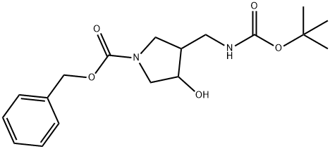 BENZYL 3-((TERT-BUTOXYCARBONYLAMINO)METHYL)-4-HYDROXYPYRROLIDINE-1-CARBOXYLATE Structure