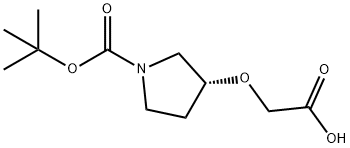 (R)-1-BOC-3-카르복시메톡시-피롤리딘 구조식 이미지