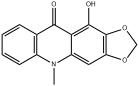 11-Hydroxy-5-methyl-1,3-dioxolo[4,5-b]acridin-10(5H)-one 구조식 이미지