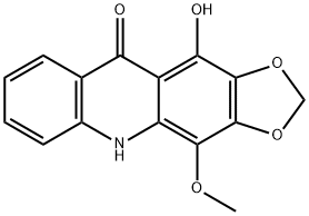 11-Hydroxy-4-methoxy-1,3-dioxolo[4,5-b]acridin-10(5H)-one 구조식 이미지