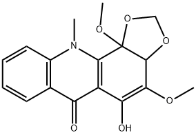 3a,11b-Dihydro-5-hydroxy-4,11b-dimethoxy-11-methyl-1,3-dioxolo[4,5-c]acridin-6(11H)-one Structure