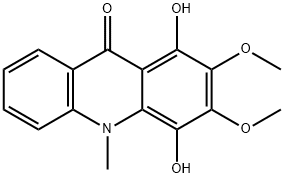 1,4-Dihydroxy-2,3-dimethoxy-10-methylacridin-9(10H)-one 구조식 이미지