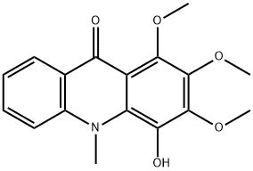 4-Hydroxy-1,2,3-trimethoxy-10-methyl-9(10H)-acridinone 구조식 이미지