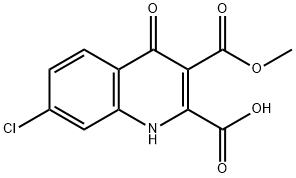 3-METHYL HYDROGEN 7-CHLORO-1,4-DIHYDRO-4-OXOQUINOLINE-2,3-DICARBOXYLATE 구조식 이미지