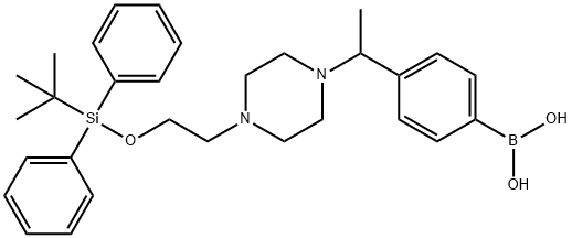 4-(1-(4-(2-((tert-butyldiphenylsilyl)oxy)ethyl)piperazin-1-yl)ethyl)phenyl)boronic acid Structure