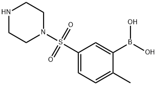 (2-methyl-5-(piperazin-1-ylsulfonyl)phenyl)boronic acid Structure