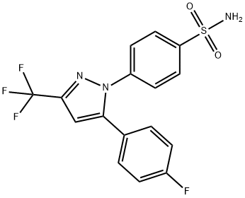 4-[5-(4-FLUOROPHENYL)-3-(TRIFLUOROMETHYL)PYRAZOL-1-YL]BENZENE-1-SULFONAMIDE Structure