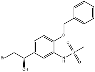 (R)-N-(2-(벤질옥시)-5-(2-브로Mo-1-히드록시에틸)페닐)메탄술폰아미드 구조식 이미지