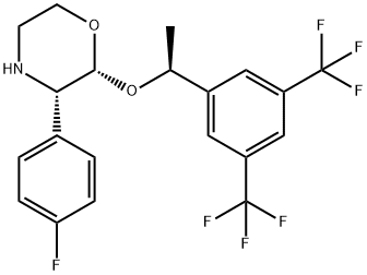 [2R-[2aR*),3a]-2-[1-[3,5-Bis(trifluoromethyl)phenyl]ethoxy]-3-(4-fluorophenyl)morpholine 구조식 이미지