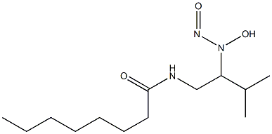 (-)-N-[2-(하이드록시니트로소아미노)-3-메틸부틸]옥탄아미드 구조식 이미지
