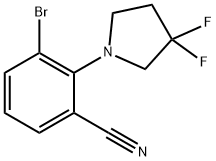 3-Bromo-2-(3,3-difluoropyrrolidin-1-yl)benzonitrile 구조식 이미지