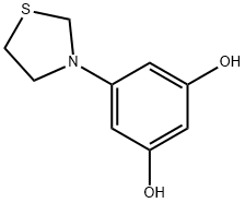 5-(Thiazolidin-3-yl)benzene-1,3-diol 구조식 이미지