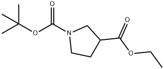 Ethyl 1-Boc-3-pyrrolidinecarboxylate 구조식 이미지