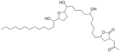 5-[6,11-dihydroxy-11-[5-(1-hydroxytridecyl)oxolan-2-yl]undecyl]-3-(2-o xopropyl)oxolan-2-one Structure