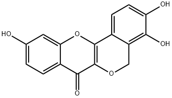 3,4,10-Trihydroxy[2]benzopyrano[4,3-b][1]benzopyran-7(5H)-one Structure