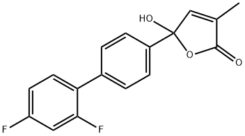 5-(2',4'-Difluoro(1,1'-biphenyl)-4-yl)-5-hydroxy-3-methyl-2(5H)-furanone 구조식 이미지