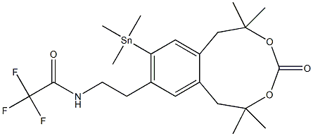 N-trifluoroacetyl-(3,4-dimethoxy-6-trimethylstannylphenyl)ethylamine Structure