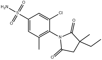 3-Chloro-4-(3-ethyl-3-methyl-2,5-dioxo-1-pyrrolidinyl)-5-methylbenzene-1-sulfonamide Structure