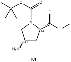 (2S,4S)-1-tert-부틸2-메틸4-아미노피롤리딘-1,2-디카르복실레이트염산염 구조식 이미지