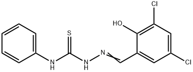2-[(3,5-디클로로-2-히드록시페닐)메틸렌]-N-페닐-1-히드라진카르보티오아미드 구조식 이미지